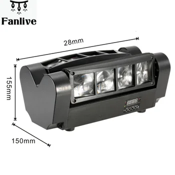 LED hareketli kafa ışık Mini örümcek disko ışık 8x3W RGBW 4 renk led ışıkları DMX512 taşınabilir sahne ışığı