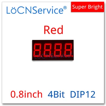 LoCNService 30 ADET 0.8 İnç Dijital Tüp LED Ekran 4 Bit Kırmızı Ortak Anot / Katot 7 Segment 0.8 inç