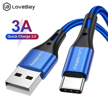 Lovebay 3A USB Tipi C Kablosu İçin Huawei P30 Pro Hızlı Şarj Kablosu Mikro USB Şarj Veri Kablosu Samsung S10 S20 Xiaomi mi 11