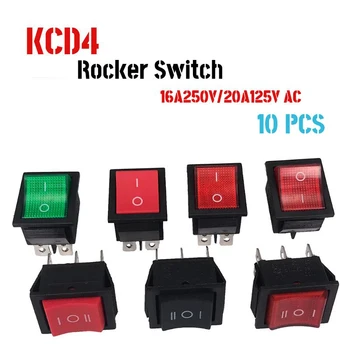 Mandallama Rocker anahtarı güç anahtarı I/O 4/6 Pins ile ışık 16A 250VAC 20A 125VAC KCD4