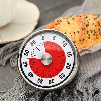 Mechanical Kitchen Timer Magnet Round Shape 60 Minutes Countdown Cooking Clock Alarm Time Reminder Электронный Цифровой Таймер