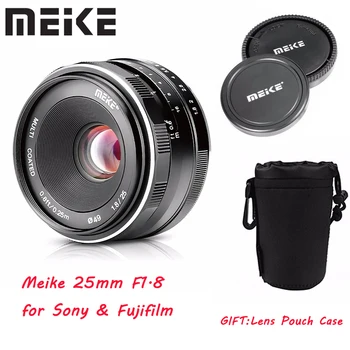 Meike 25mm F1. 8 Kamera Lensi Geniş Açı Manuel Odaklama Ana Lens APS-C Fuji X dağı / Sony E Dağı Kamera Sabit Lens
