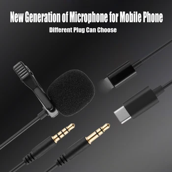 Mini Mikrofon iPhone Tipi C 3.5 mm Mikrofon PC telefon kılıfı Samsung Huawei Xiaomi Yaka Clip-on Kayıt Microfono