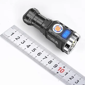 Mini el feneri LED şarj edilebilir meşale 26650 pil Güçlü el Feneri şarj edilebilir lamba Lanterna çalışma ışığı dalış lambası