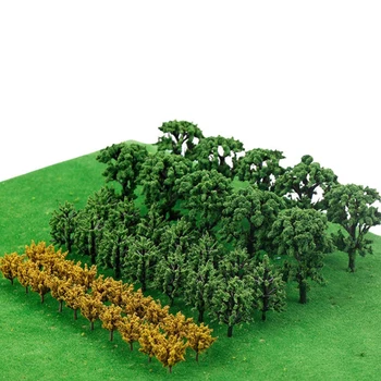 Minyatür, kum masa yapımı, el yapımı DIY Modeli Ağaçları Tren Demiryolu Wargame Manzara Manzara Ölçekli Oyuncaklar
