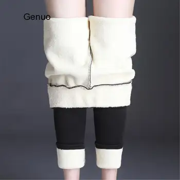 Moda Yüksek Bel Sonbahar Kış Kadın Kalın Sıcak Elastik Pantolon Kaliteli Pantolon Sıkı Tipi kalem pantolon