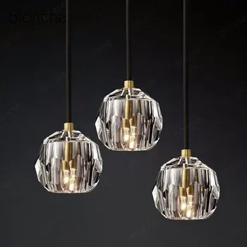 Modern lüks K9 kristal kolye ışıkları Nordic Led asılı lamba Oturma odası için mutfak ışığı fikstür altın armatür ev dekor