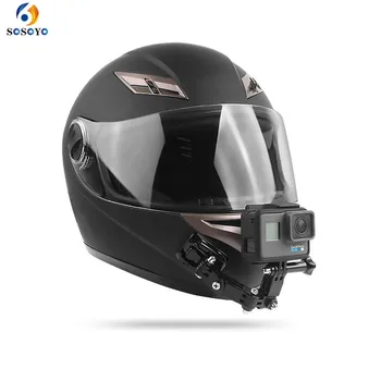 Motosiklet Kask Çene Braketi 360 derece Ayarlanabilir tutucu Kavisli Yapıştırıcı Yan Adaptörü Gopro 8 7 6 Djı Osmo Eylem Kamera