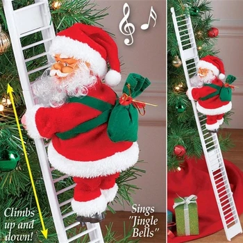 Noel Dekorasyon Noel Baba Elektrikli Tırmanma Asılı Noel Ağacı Süsler Oyuncaklar Çocuklar Hediye Noel Dekorasyon #20