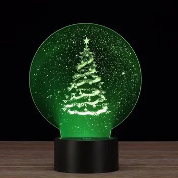 Noel ağacı 3D gece lambası uzaktan Dokunmatik 7 Renk değişimi Masa Masa çocuklar için yenilik Luminaria Usb Led 3d ışık