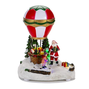 Noel reçine yaratıcı sıcak hava balon süs Santa sunar sunar ışık oyuncak tatil parti dekorasyon için