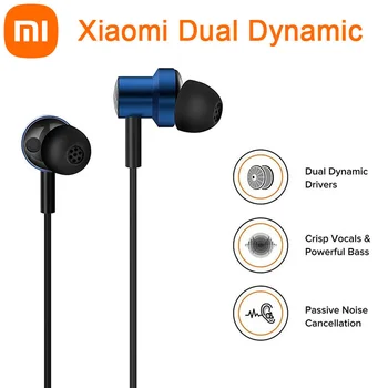 Orijinal Xiaomi Çift Dinamik Sürücü Kulak İçi Kulaklık Pasif Gürültü İptal Manyetik Kulakiçi Eşsiz Yüksek Çözünürlüklü Ses