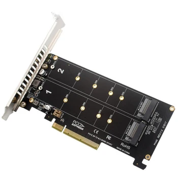 PCI-EX8 Çift Disk NVME M. 2 MKEY SSD RAID Dizisi Genişleme Adaptörü Anakart PCI-E Bölünmüş Kart Hızlandırmak İçin