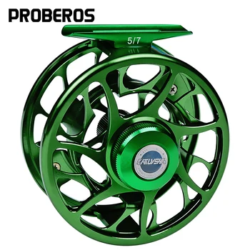 PROBEROS 3 + 1 BB Sinek Balıkçılık Tekerlek Yeşil Renk Sinek Balıkçılık Reel CNC makinesi Kesim Büyük Çardak Döküm Alüminyum Sinek Makarası