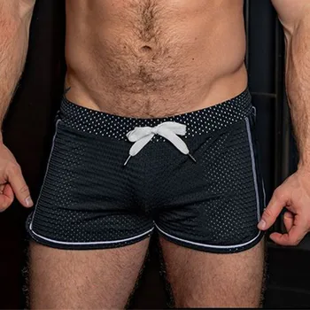 Pantolon çabuk kuruyan içi boş üç noktalı erkek delik göz dikiş şort nefes erkek pantolon