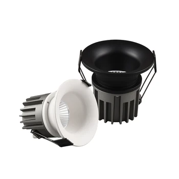 Parlama önleyici Gömme LED COB Downlight 7W 12W Kısılabilir 110V 220V Tavan Lambası Spot ışık Sıcak Soğuk Doğal Beyaz iç mekan aydınlatması