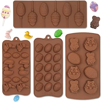 Paskalya Fırında Çikolata Kalıp Yumurta Tavşan Ördek Şeker Çerez Lolipop Mutfak Gıda Kalıp Pan DIY El Yapımı Sabun Kek Dekorasyon