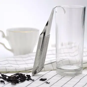 Paslanmaz Çelik Süzgeç Boru Çay Demlik çay poşeti Boru Çay Filtresi Gevşek Çay Yaprağı İçin Gıda Sınıfı İnce Örgü Teaware Dik