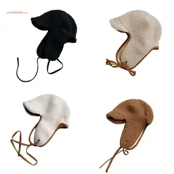 Peluş Trapper Şapka Bombacı Şapka Peluş Kış Kulaklığı Şapka Kapşonlu Şapka Polar Kış Kulaklığı kayak şapkası