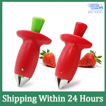 Plastik Meyve Yaprağı Sökücü Çilek Hullers Metal Domates Sapları Çilek Bıçak Sapı Sökücü Gadget Mutfak pişirme aracı Sıcak