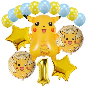Pokemon Yaratıcı Çizgi film karakteri Pikachu Animasyon Balon Seti Doğum Günü Partisi Mekan Düzeni Parti Malzemeleri Süsleme