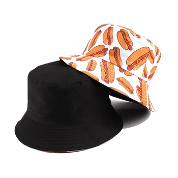 Polyester balıkçı şapkası Katlanabilir Unisex Eğlence Kova Şapka Açık Havada Yürüyüş için Yaz güneş şapkası Sıcak Köpek Desen Kap FS99