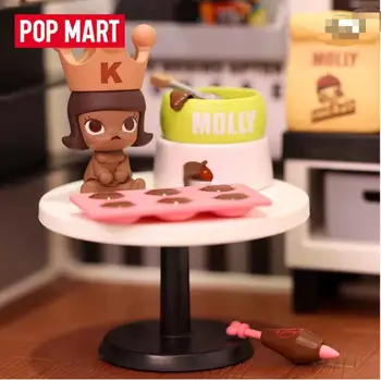 Popmart Molly Pişirme Serisi Prop Sevimli Kawaii Kör Kutu Pop Koleksiyonu Dekorasyon Sevimli Anime Model Oyuncaklar Hediyeler Yetişkin Çocuklar İçin