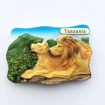 QIQIPP Afrika Tanzanya turistik hediyelik aslan severler manyetik etiket buzdolabı sticker yaratıcı koleksiyonu