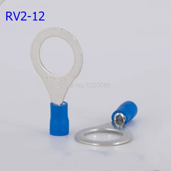 RV2-12 yuvarlak O-tipi ön izolasyonlu terminaller Soğuk presleme terminalleri RV2 - 12 burun kulak 12mm vidalar