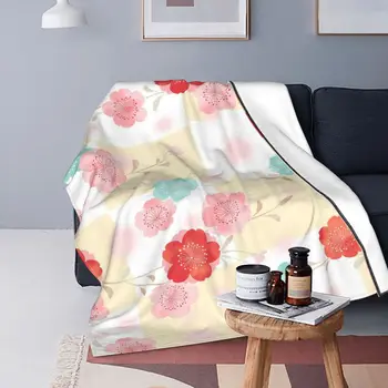 Renkli Çiçek Battaniye Polar Tekstil Dekor Güzel Taşınabilir Sıcak Atmak Battaniye Ev Kanepe Yatak Örtüsü