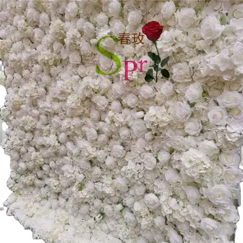 SPR krem beyaz 3D çiçek duvar kelebek orkide roll up çiçek duvar düğün zemin