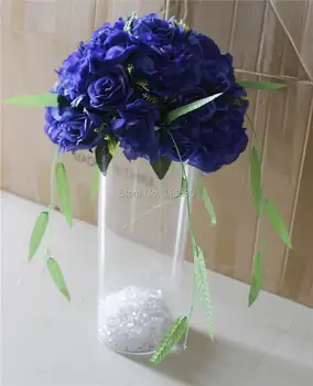 SPR Ücretsiz kargo!10 adet / grup kraliyet mavi düğün masa yapay çiçek topu düğün kemer çiçekler centerpiece dekoratif flore