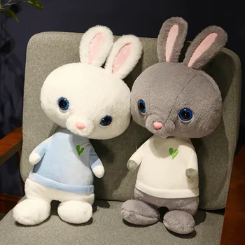 Sevimli Büyük Gözler Tavşan Bebek Yeni Yaratıcı peluş oyuncak Ayakta Tavşan Bebek Kız Çocuklar Uyku Yastık Kawaii doğum günü hediyesi Kız Çocuklar için