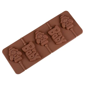 Silikon Lolipop Kalıp Şeker Zencefilli Kurabiye 3d sert şeker Kalıpları Çerez Çikolata Kalıp Bakeware Jöle Pop Enayi Sopa Ücretsiz