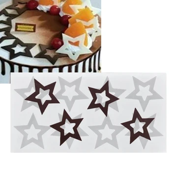Silikon Mutfak Bakeware 3D Yıldız Şekli muffin kalıbı Pişirme Stencil Çikolata Kalıp Dekor Kek Dekorasyon Araçları Kek