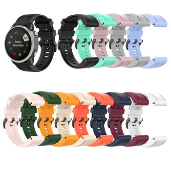 Silikon kordon akıllı saat Garmin Fenix 7S Düz Renk Değiştirme 20mm Silikon saat kayışı Garmin Fenix 5S Artı