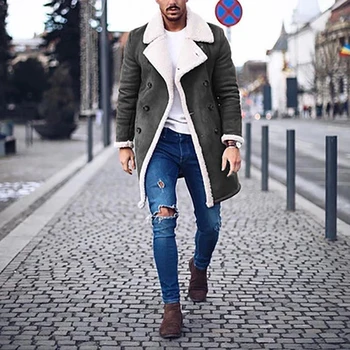 Sonbahar Kış sıcak Erkek Katı Ceketler 2022 Moda İnce Uzun Kollu Düğme Giyim Rahat Turn-aşağı Yaka Ceket Erkekler Streetwear