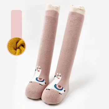 Sonbahar ve Kış Kalınlaşmış Dağıtım Yüksek Tüp Bebek Külotlu Çorap 0-3 Yaş Arası Küçük Çocuklar için Beyaz / Mavi / Kahverengi