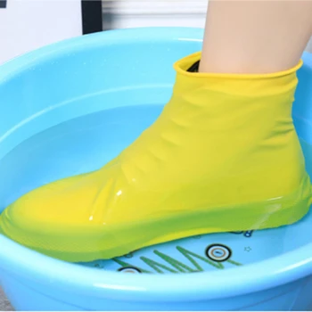 Su geçirmez Ayakkabı Kapağı Silikon Malzeme Unisex Düz Renk Ayakkabı Koruyucuları yağmur çizmeleri Kapalı Açık Yağmurlu Günler İçin