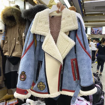 Sude Mont Ceketler Kadın Faux Kürk Oyuncak Giyim Kadın Palto Bombacı Ceket Kış Ceket Moda Vintage Takım Elbise Harajuku Gotik