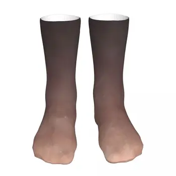 Suluboya Kahverengi Degrade Renk Renkli Çorap Çorap Erkekler Kadınlar Polyester Çorap Özelleştirilebilir Komik