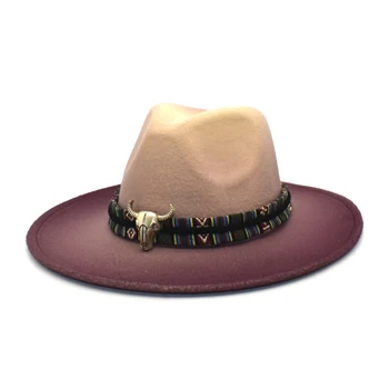 Sıcak İngiliz Fedora Şapka Erkek Kadın Taklit Yün Kış Keçe Şapka Erkekler Moda Caz Şapka Fedoras Chapeau Kilise şapka Batı cowbo
