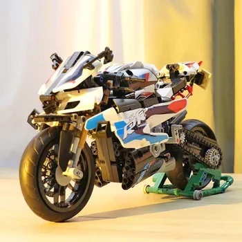 Teknik Uzman Fikirleri Araba Yapı Taşları M100RR Yarış Motosiklet Seti 912 adet DIY Assembley tuğla oyuncaklar Boys için Yetişkin Hediyeler