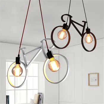 Thrisdar Retro bisiklet kolye lambaları E27 basit yemek odası oturma odası asılı ışık Bar Cafe otel kolye ışık