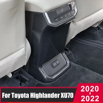 Toyota Highlander Kluger için XU70 2020 2021 2022 Aksesuarları Araba Arka Kol Dayama Paneli ayar kapağı İç Mekanlar Karbon fiber