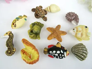 UNILOCKS 10 adet / grup Çocuk Karikatür Deniz Tarzı Renk Karides Mutfak dolap kulpu ve Kolları