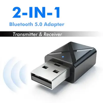 USB Bluetooth 5.0 verici alıcı 2 İn 1 Kablosuz Ses Adaptörü 3.5 mm AUX TV PC İçin Kulaklık Ev Stereo Araba HİFİ Ses