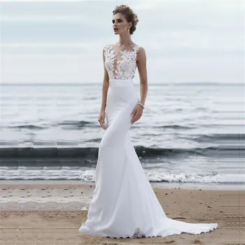 Verngo Boho Mermaid düğün elbisesi Aplikler gelinlik Uzun Klasik Seksi düğün elbisesi 2022 Abendkleider