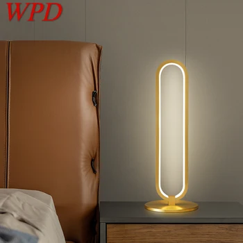 WPD Çağdaş Pirinç Masa Lambası LED 3 Renkler Altın Bakır Başucu Aydınlatma Dekor Modern Ev Yatak Odası için