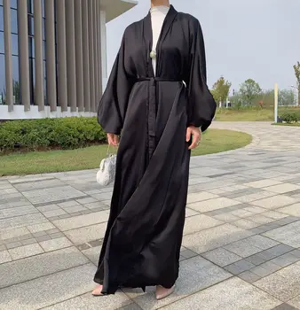 Wepbel çarşaf islami giyim Kaftan Kimono kadın İslami Giyim Başörtüsü Hırka Elbise Dubai İpli Kollu Elbise